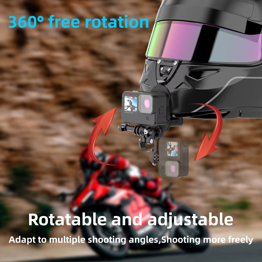 Motorradhelm-Kinnhalterung für GoPro Hero 10 11 12 13 Black und DJI Action 6 Action Camera Zubehör - Bild 2