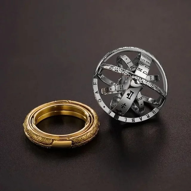 RUIYI Astronomischer Ring, Messing, Bicolor, Vintage, Unisex - Bild 1