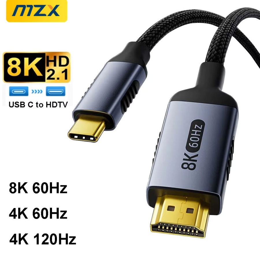 MZX USB Typ-C auf HDMI Kabel Konverter für 8K und 4K 60Hz 120Hz HDTV-Adapter für Laptop und TV - Bild 2