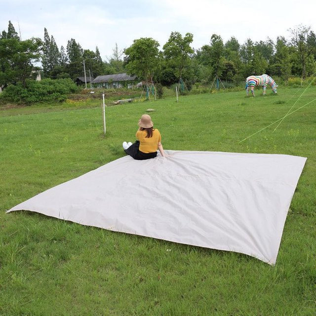 Wasserdichte Sonnenschutzplane von WTEMPO in Beige aus Polyester, B/B/B: 300 x 300 x 0 cm - Bild 1