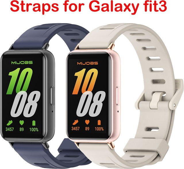 MIJOBS Silikon-Sportarmband für Samsung Galaxy Fit 3 in Pink und Gold, Unisex Ersatzarmband - Bild 1