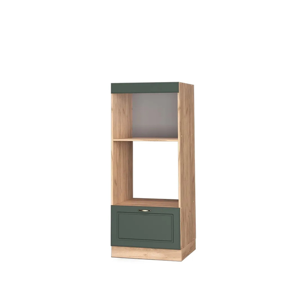 Vicco Mikrowellenschrank Fame-Line in Dunkelgrün und Gold im Landhausstil, Breite: 60 cm, Höhe: 153,6 cm, Tiefe: 44,23 cm - Bild 2