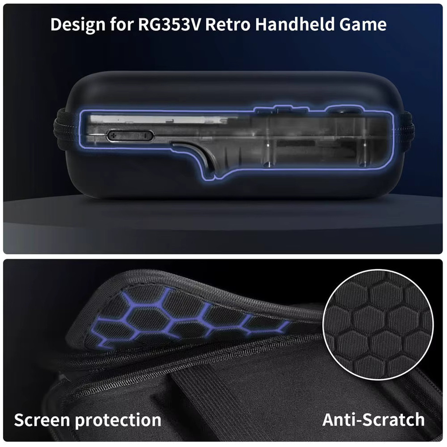 SZKOSTON Hartes Tragecase für Retro Handheld-Spielekonsolen RG353V, RG353VS und RG35XX in Schwarz - Bild 4