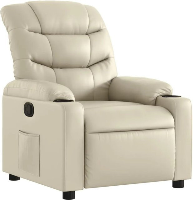 vidaXL Relaxsessel in Beige aus Kunstleder mit Armlehnen und manueller Hebelverstellung - Bild 1