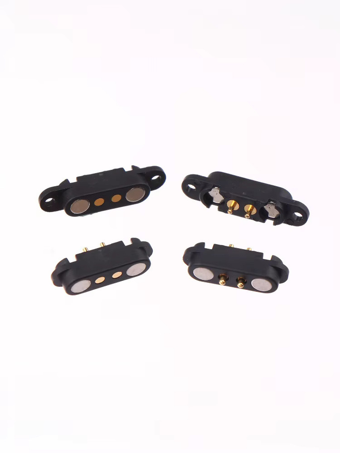 2-poliger magnetischer Pin-Stecker mit Feder, wasserdichter DC-Steckdose für schnelles Aufladen, männlich-weiblich, 2,54 mm, Schwarz und Weiß - Bild 1