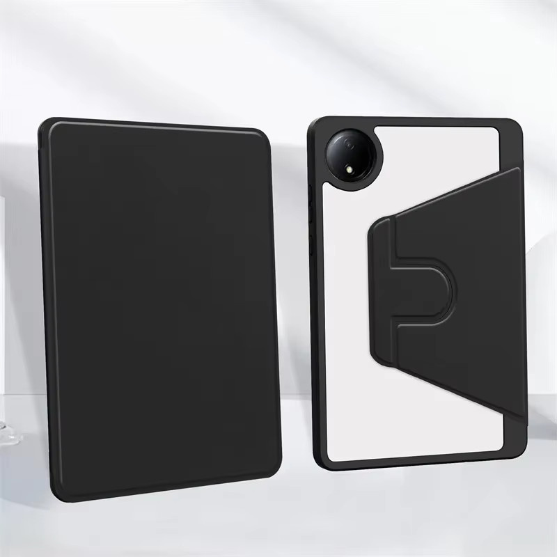 Xiaomi Redmi Pad SE 8,7 Zoll 2024 Tablet Hülle aus Acryl und PU Leder in Schwarz mit Standfunktion und Stiftschlitz - Bild 2