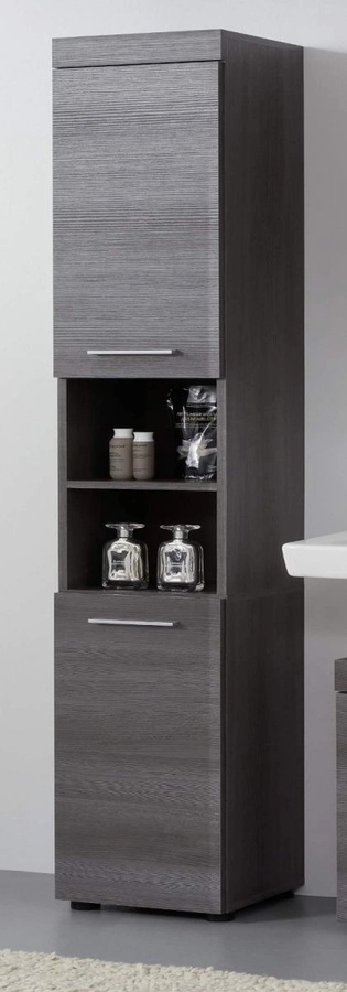 Trendteam Bad-Hochschrank Runner Sardegna grau Rauchsilber B/T/H: 30 x 31 x 190 cm - Bild 3