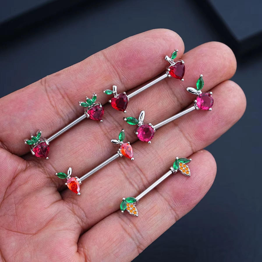 NORDVEST Brustwarzenpiercing-Schild-Barbell, Silber, Damen, 2er-Set - Bild 3