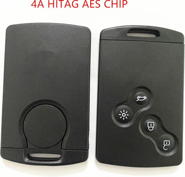 Wilongda Smart Keyless Card 433 MHz pcf7945 4A Chip für Renault Clio IV und Captur, Schwarz - Bild 1