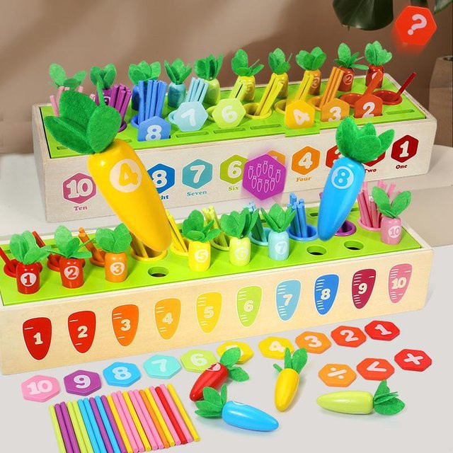 Kidsly Mathe Spiel Montessori Holz Regenbogen Zählstäbe, Lernspielzeug - Bild 1