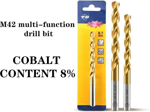 TGGJ TG Premium M42 Kobalt-Spiralbohrer für Edelstahl, Titanbeschichtet, 1–13 mm - Bild 1