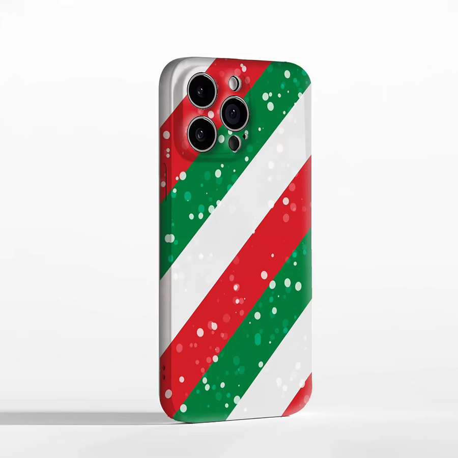 Weihnachten gestreifte Sparkle Handyhülle für Apple iPhone 17 16 15 14 13 12 11 Pro Max Plus mit doppelschichtiger Rückseite in Multicolour - Bild 2