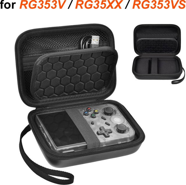 SZKOSTON Hartes Tragecase für Retro Handheld-Spielekonsolen RG353V, RG353VS und RG35XX in Schwarz - Bild 1