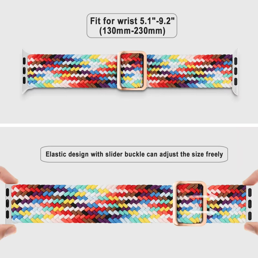 CAOWTAN Uhrenarmband Nylon, geflochtenes Schlaufenarmband, Bunt, Unisex - Bild 4
