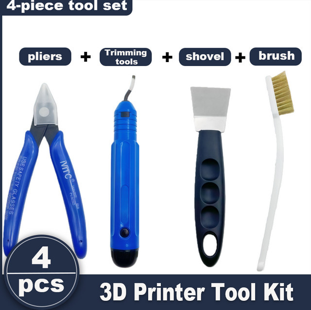 LIXIU 3D-Druckwerkzeug-Set aus Metall in Blau mit Scheren, Reinigungsnadeln, Pinzetten, Zangen und Entgratungsset - Bild 1