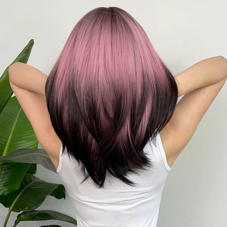 EASIHAIR Perücke, rosa bis ombre schwarz, synthetisch, Damen - Bild 2