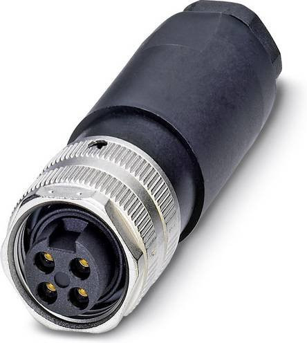Phoenix Contact 1521355 Sensor-Aktor-Steckverbinder unkonfektioniert 7/8 Buchse gerade 4-polig in Schwarz aus Metall - Bild 1
