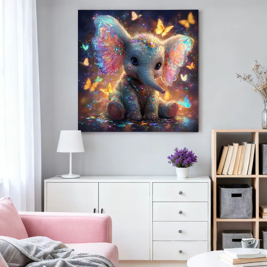HUACAN 5D Diamantmalerei Set Elefant und Schmetterling Mosaik Kunsthandwerk in Multicolour - Bild 3