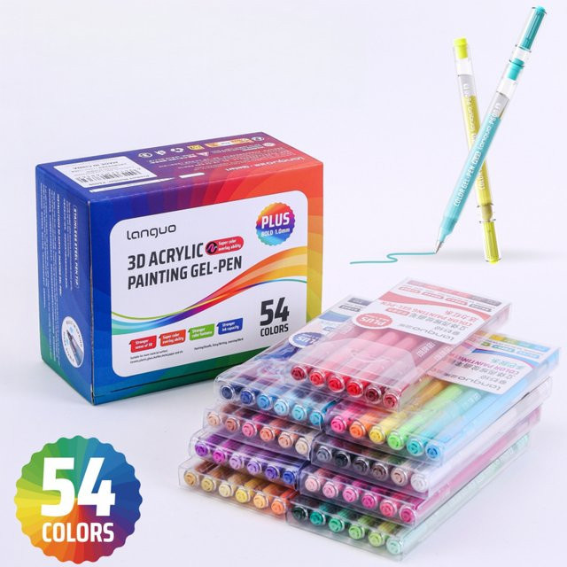 Kolorowys 3D-Acryl-Gelstifte im 54er Set, schnell trocknende Graffiti-Marker mit 1,0 mm Spitze, Multicolor - Bild 1