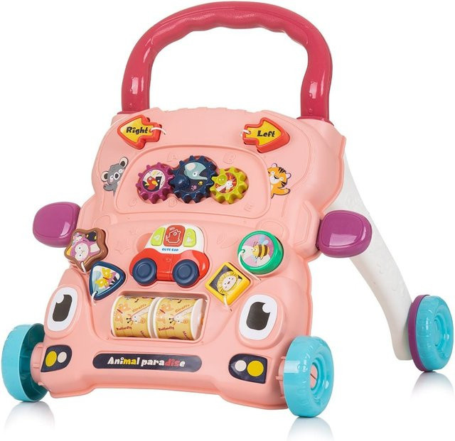 Chipolino Lauflernwagen lustige Tiere Musik Lichter rosa - Bild 1
