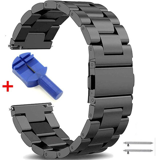 VA VA VOOM Uhrenarmband Edelstahl, schwarz, Unisex - Bild 1