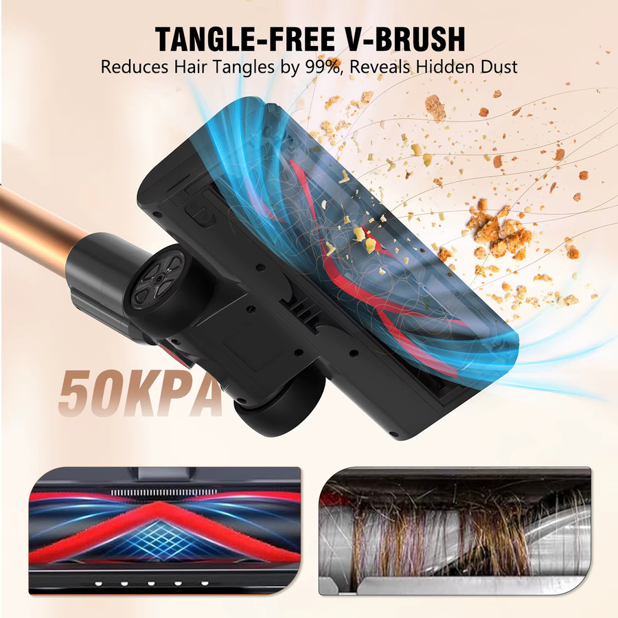 Blossom V18 Akku-Staubsauger bagless, 550 W, 45 kPa, Touchscreen, lila/mehrfarbig - Bild 3