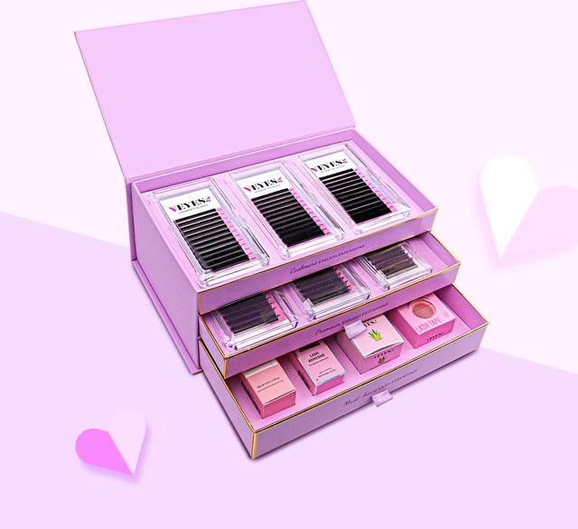 Veyes Inc. Wimpernverlängerung Set, Wimpernkleber, Bonder, Entferner, Klebeband, Pinzette - Bild 1