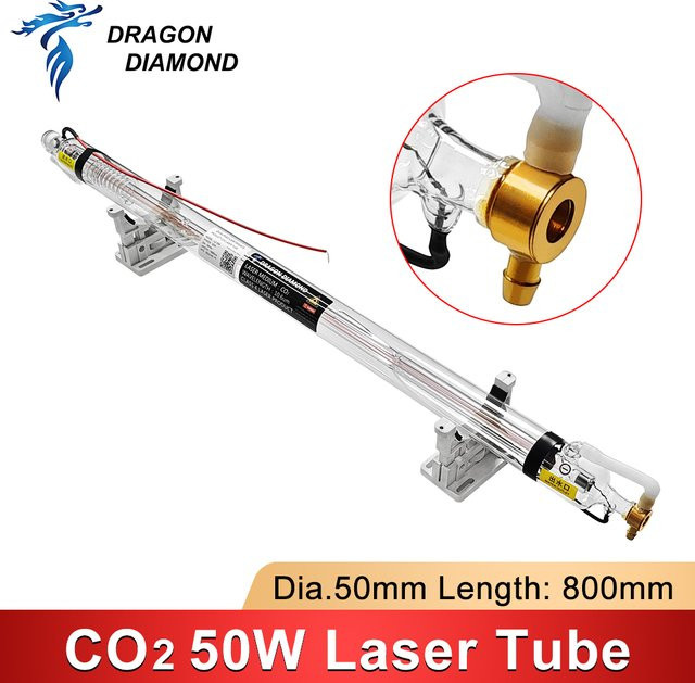 DRAGON DIAMOND 50W CO2-Laserröhre mit Metallkopf Durchmesser: 50 mm, Länge: 800 mm für CO2-Lasergravur- und Schneidemaschinen - Bild 1