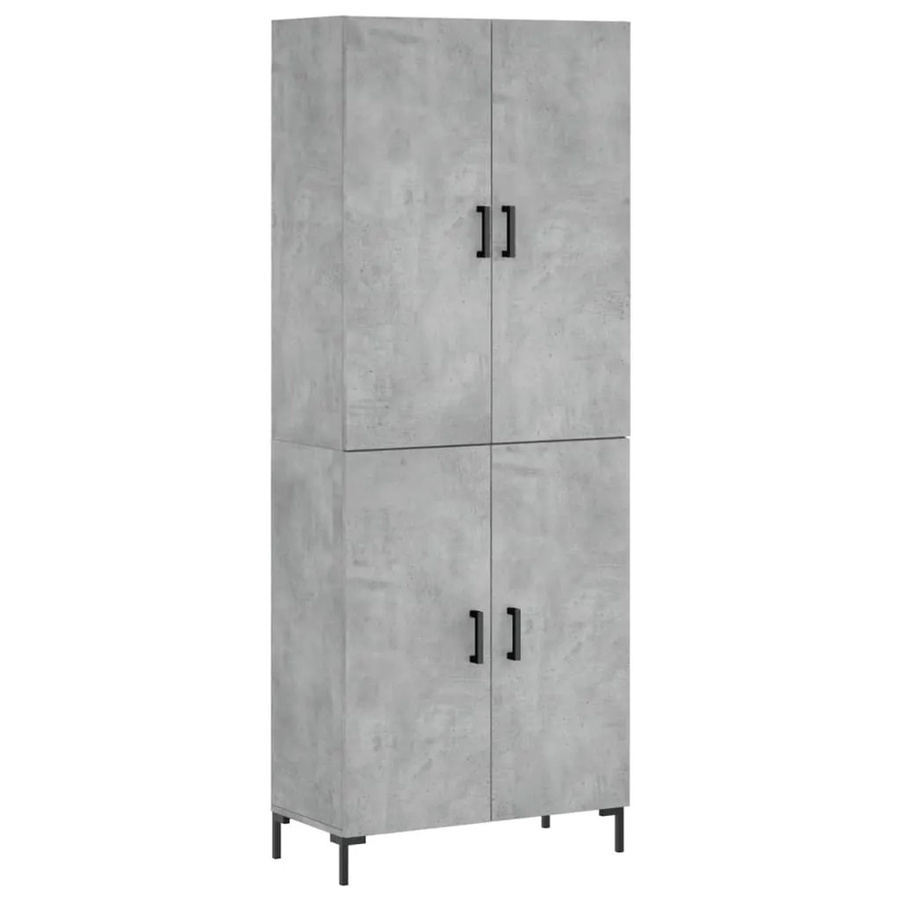 vidaXL Highboard Betongrau aus Holzwerkstoff und Metall B/T/H: 69,5 x 34 x 180 cm - Bild 2