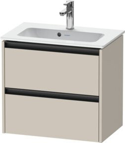 Duravit Waschtischunterschrank Ketho.2 Compact in Tau Matt mit 2 Schubladen, wandhängend, B: 61 cm, T: 39 cm, H: 54,9 cm - Bild 1