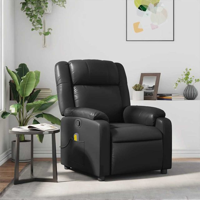 vidaXL Massagesessel in Schwarz aus Kunstleder mit Armlehnen - Bild 2