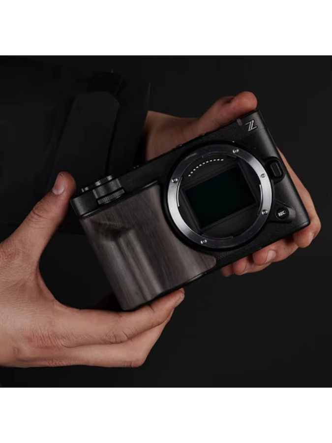 Nikon ZR Holzgriff mit rutschfestem Daumengriff in Schwarz und Braun - Bild 2
