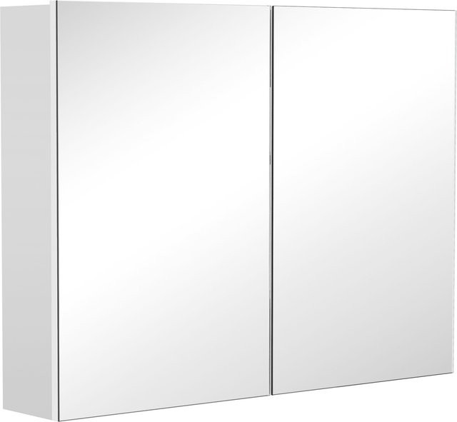 HOMCOM Spiegelschrank für das Badezimmer in Weiß mit Soft-Close-Türen und internen Regalen - Bild 1