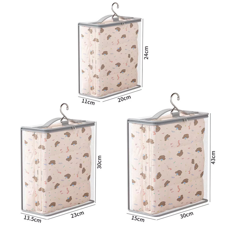 Meltset Aufbewahrungstasche für Bettwäsche und Quilt-Bezüge aus transparentem PVC und Mesh, Grau - Bild 4