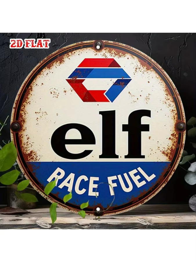 Vintage Rundes Aluminium-Rennkraftstoff-Schild CIFBUY Wanddekoration für Garage und Bar, Durchmesser: 20 cm, Mehrfarbig - Bild 6