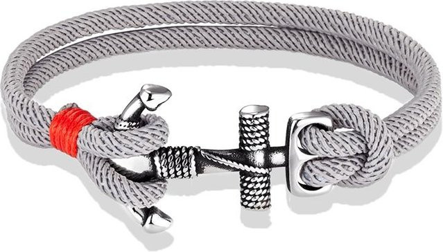 YULIN Armband, Edelstahl, doppeltsträngig, grau, 23 cm, Unisex - Bild 1
