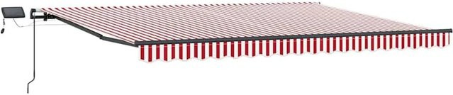 vidaXL Einziehbare Markise Rot-Weiß, B/T: 400 x 300 cm - Bild 1