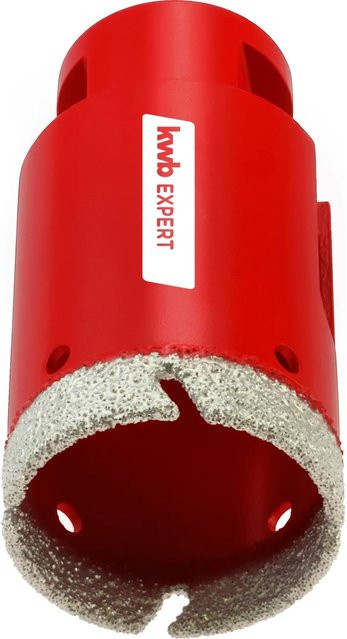 kwb Diamant-Lochsäge für Fliesen passend für Winkelschleifer M14, Durchmesser: 40 mm, Höhe: 75 mm, Farbe: Rot - Bild 1