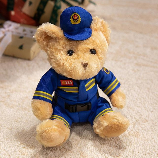 Kidsly Captain Bär Feuerwehr Bär Camouflage Uniform, Plüschtier, 25cm - Bild 1