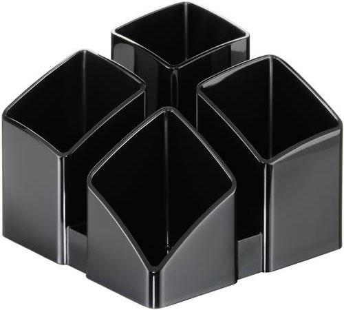 HAN SCALA Stifteköcher Schwarz mit 4 Fächern, B/T/H: 12,5 x 10,0 x 12,5 cm - Bild 1
