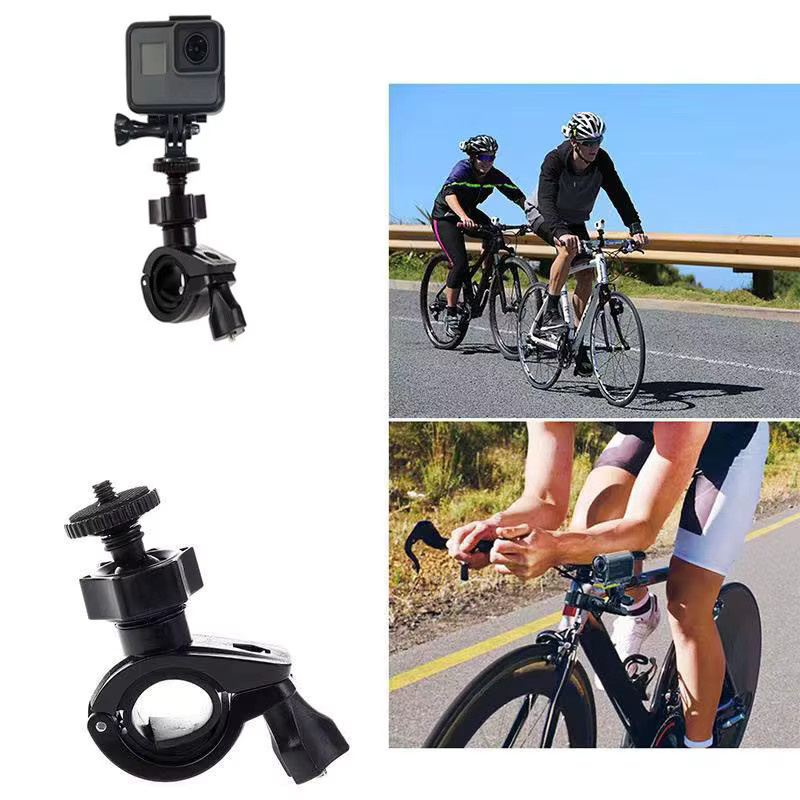 360 Grad rotierbare Lenkerhalterung für Fahrrad und Motorrad, schwarze Kamera-Halterung kompatibel mit GoPro Hero 11 10 9 8 und SJCAM Action Cameras - Bild 5