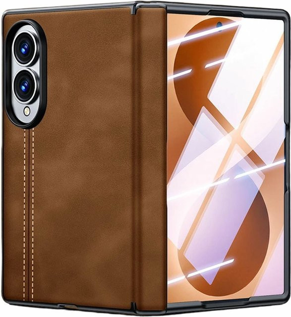 Handyhülle in Braun mit 9H Schutzglas für Samsung Galaxy Z Fold8, Galaxy Z Ultra und Galaxy Z Flip8 inklusive Scharnierschutz - Bild 1