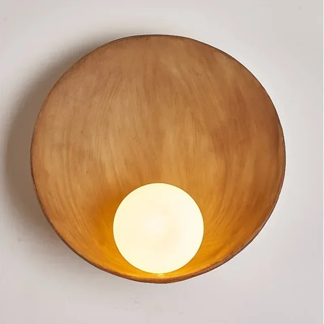 Pumous LED Wandlampe im orientalischen Stil aus Harz, Weiß-Braun, ideal für Schlafzimmer und Korridor - Bild 1