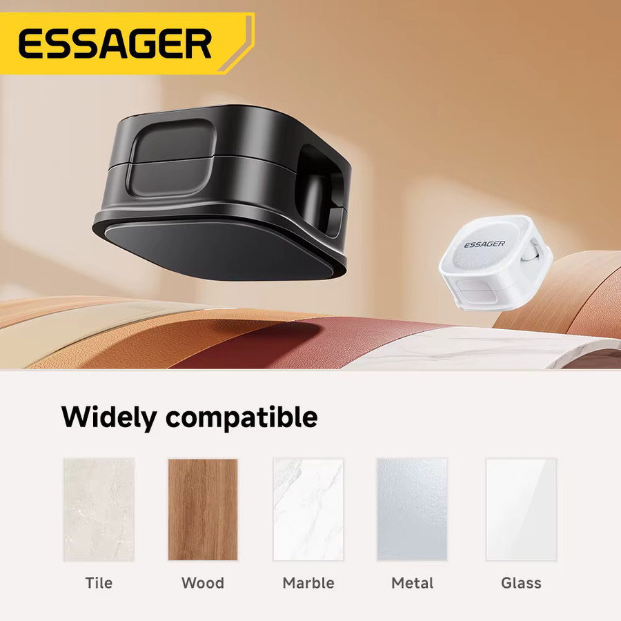 Essager Magnetischer Kabelhalter in Schwarz für Kabelmanagement und Untertischmontage - Bild 3