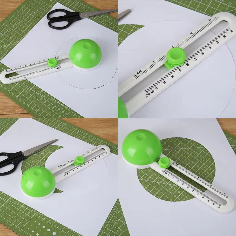 Runder Kreis-Cutter zum präzisen Schneiden von Papier für Scrapbooking und Patchwork in Grün - Bild 2