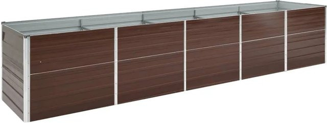 vidaXL Garten-Hochbeet aus verzinktem Stahl in Braun, B/T/H: 400 x 80 x 45 cm - Bild 1