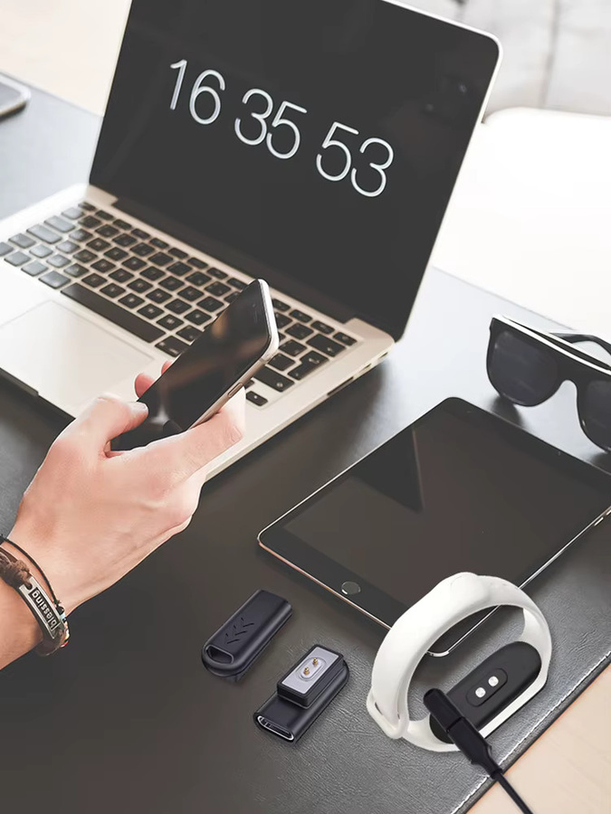 Magnetischer USB-C Ladeadapter für Xiaomi Mi Band 8, 8 Active, 8 Pro und Redmi Watch 4, 3, 3 Active in Schwarz - Bild 6