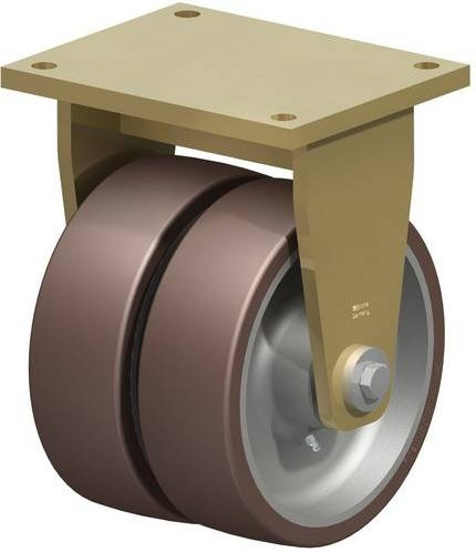 Blickle Doppel-Bockrolle BSD-GB 252K in Silber und Braun mit 250 mm Durchmesser und einer Tragfähigkeit von max. 3700 kg - Bild 1