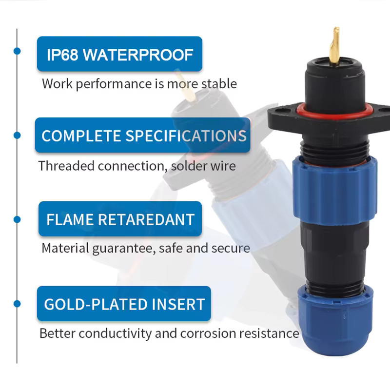 DIY GO SP16 Wasserdichter Steckverbinder Flanschtyp IP68 Luftfahrt-Stecker und Buchse für Stoßdrahtkabel Panel-Anschlüsse - Bild 3