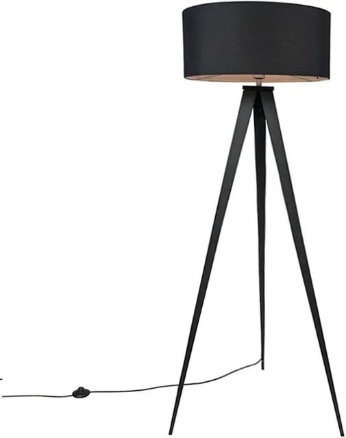 QAZQA Moderne Stehlampe Ilse in Schwarz mit dimmbarer E27 Leuchte, Höhe: 145 cm - Bild 1